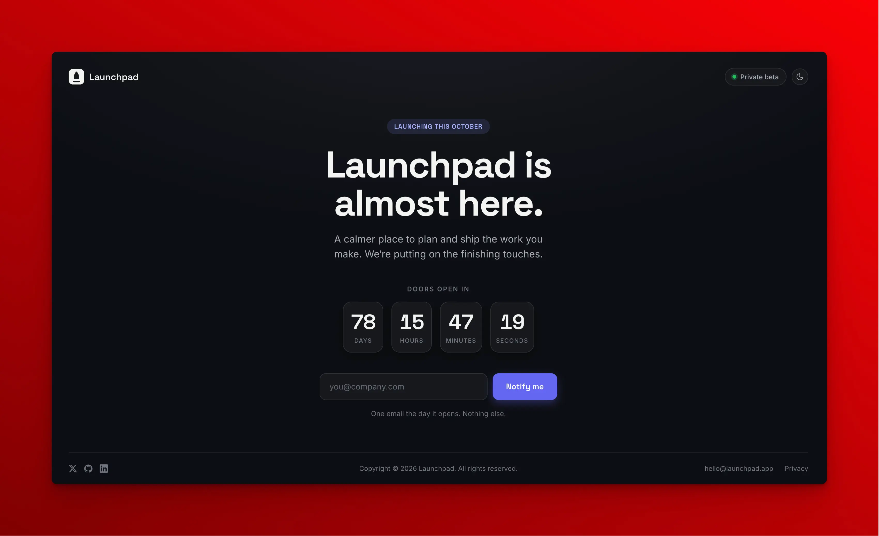 Launchpad template